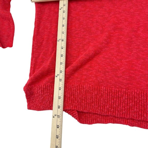 American Eagle Outfitters Women's Pink V-Neck Sweater L/G Acrylic & Cotton Blend - Picture 6 of 7